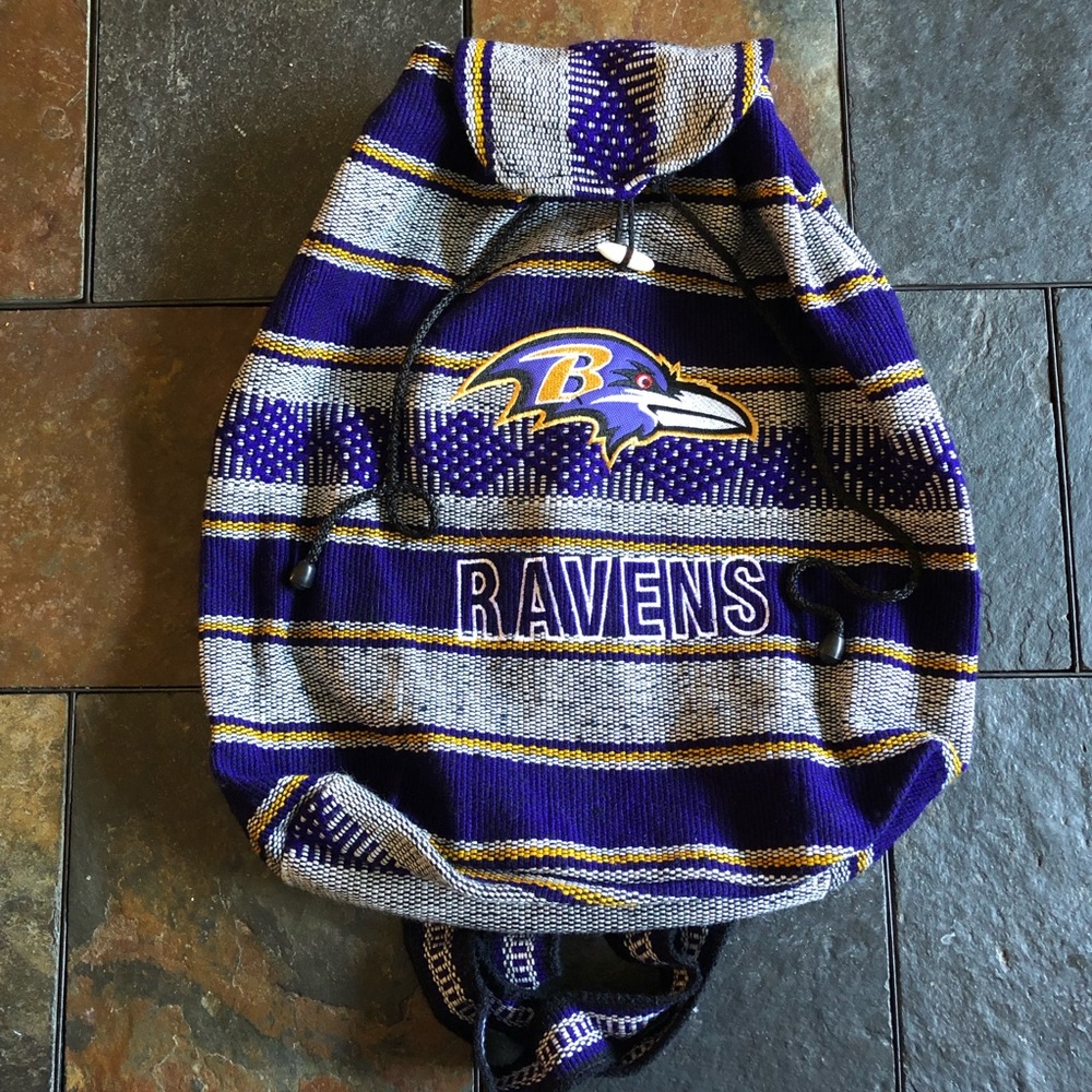 Baltimore Ravens🐦🏈 Drawstring Knit Backpack